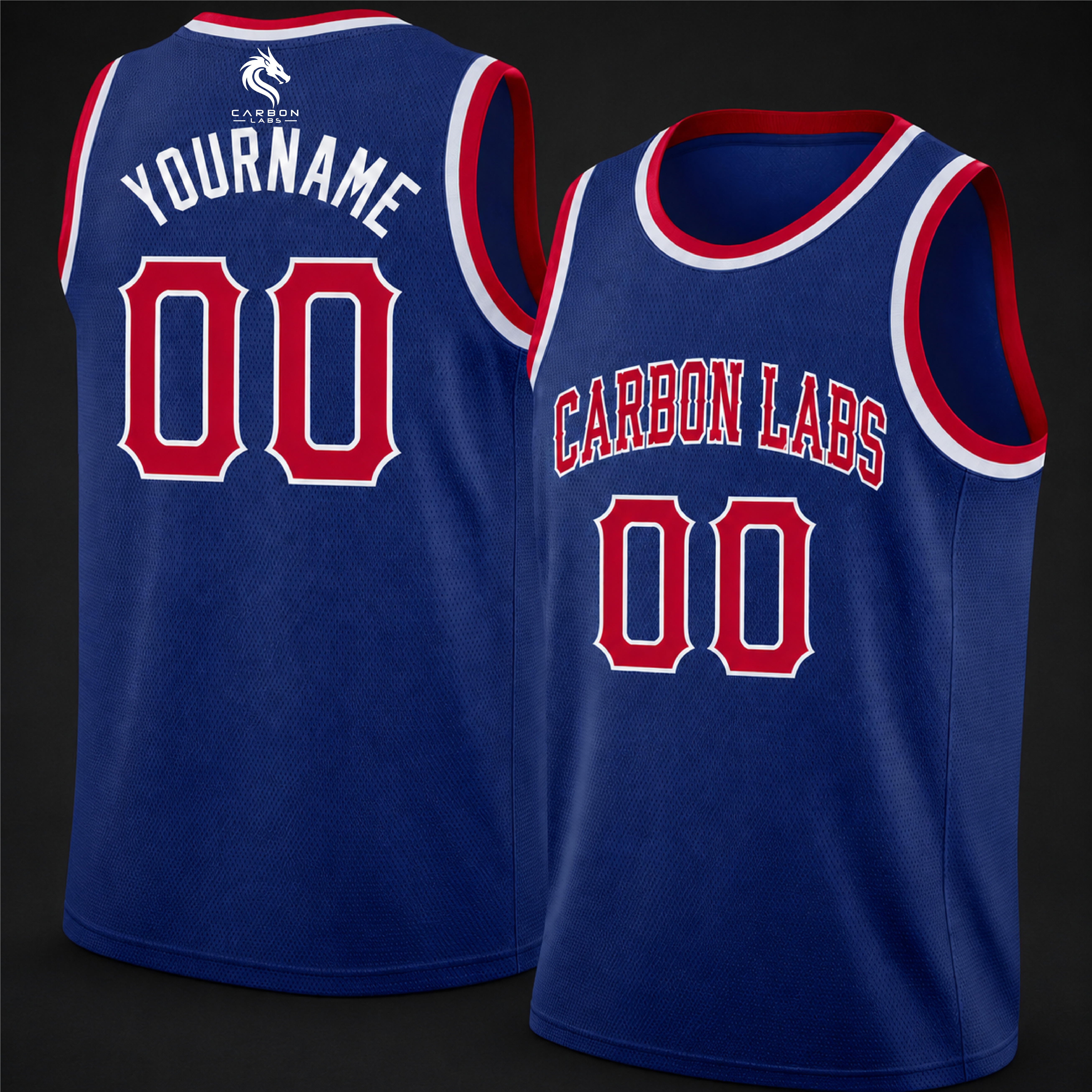 Navy red Carbon Labs jersey