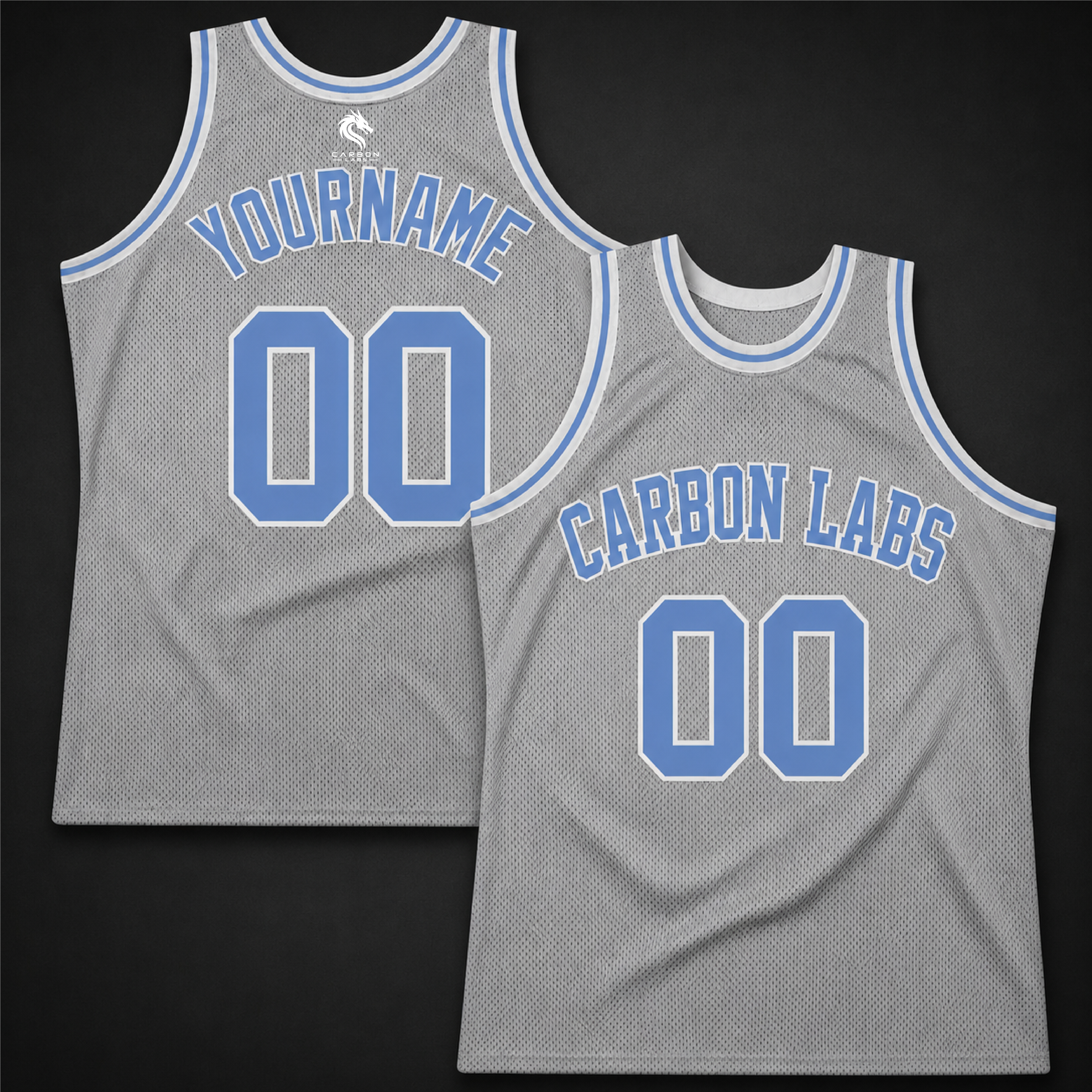 Silver blue Carbon Labs jersey