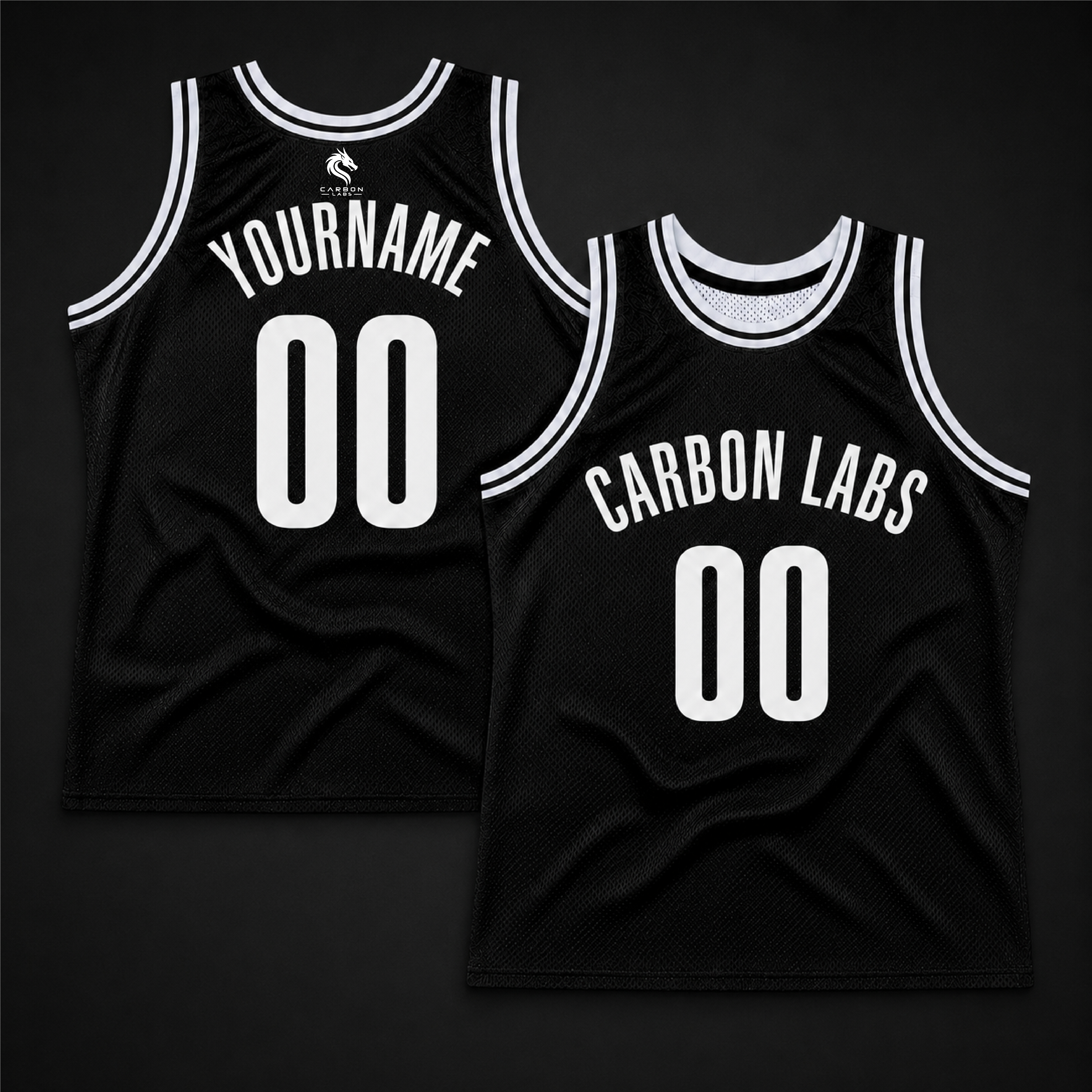 Black white Carbon Labs jersey